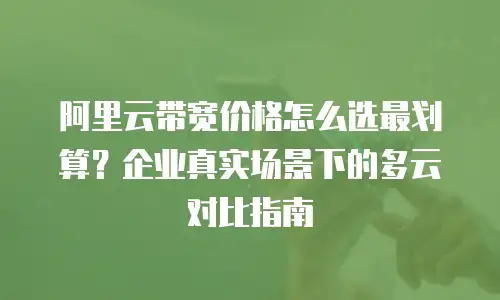 阿里云带宽价格怎么选最划算？企业真实场景下的多云对比指南