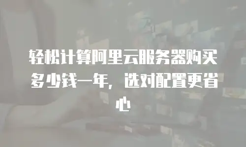 轻松计算阿里云服务器购买多少钱一年，选对配置更省心