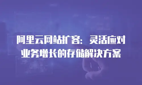 阿里云网站扩容：灵活应对业务增长的存储解决方案
