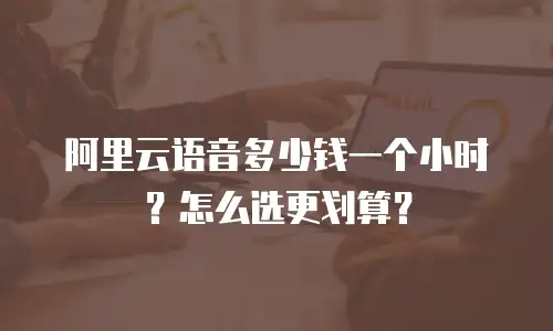 阿里云语音多少钱一个小时？怎么选更划算？