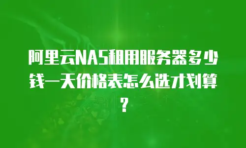 阿里云NAS租用服务器多少钱一天价格表怎么选才划算？