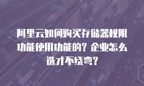 阿里云如何购买存储器权限功能使用功能的？企业怎么选才不绕弯？