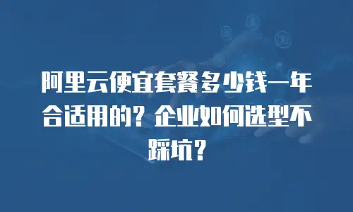 阿里云便宜套餐多少钱一年合适用的？企业如何选型不踩坑？