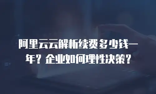 阿里云云解析续费多少钱一年？企业如何理性决策？