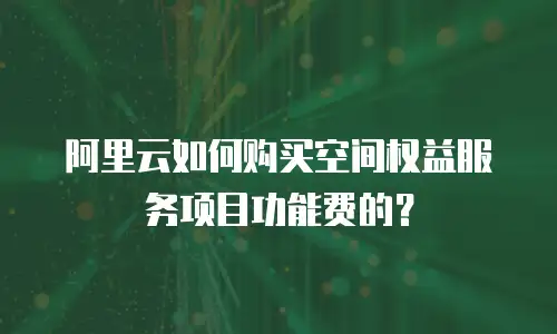 阿里云如何购买空间权益服务项目功能费的？