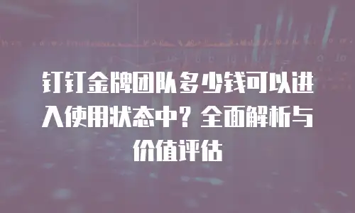钉钉金牌团队多少钱可以进入使用状态中？全面解析与价值评估