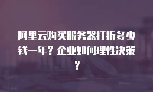 阿里云购买服务器打折多少钱一年？企业如何理性决策？
