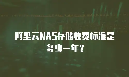 阿里云NAS存储收费标准是多少一年？