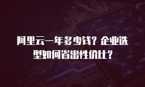 阿里云一年多少钱？企业选型如何省出性价比？