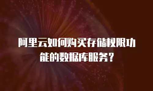 阿里云如何购买存储权限功能的数据库服务？