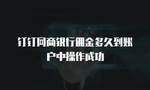 钉钉网商银行佣金多久到账户中操作成功