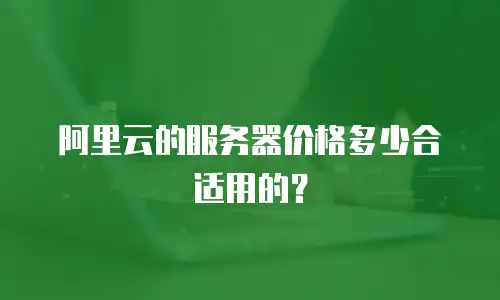 阿里云的服务器价格多少合适用的？