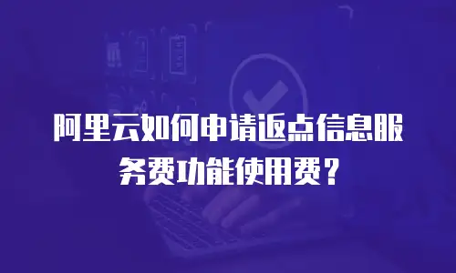 阿里云如何申请返点信息服务费功能使用费？