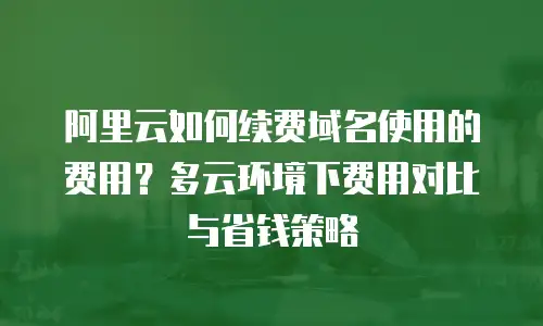 阿里云如何续费域名使用的费用？多云环境下费用对比与省钱策略