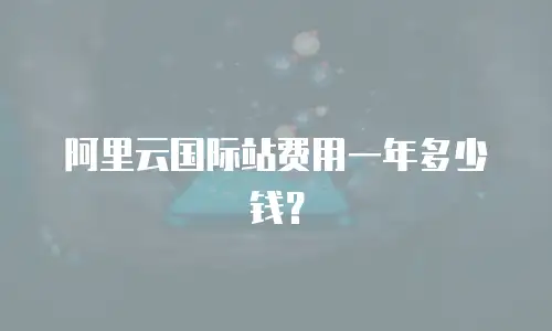 阿里云国际站费用一年多少钱？