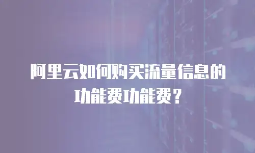 阿里云如何购买流量信息的功能费功能费？