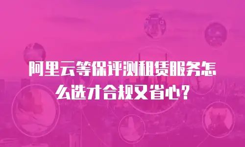 阿里云等保评测租赁服务怎么选才合规又省心？