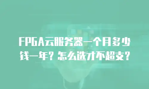 FPGA云服务器一个月多少钱一年？怎么选才不超支？