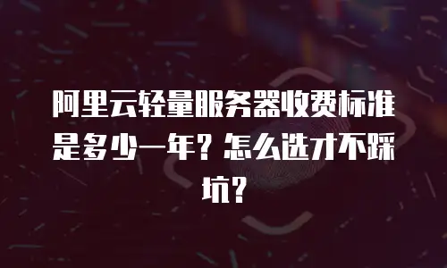 阿里云轻量服务器收费标准是多少一年？怎么选才不踩坑？