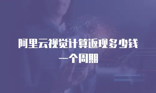 阿里云视觉计算返现多少钱一个周期