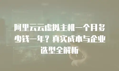 阿里云云虚拟主机一个月多少钱一年？真实成本与企业选型全解析