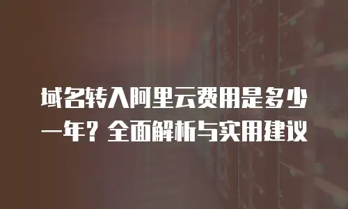 域名转入阿里云费用是多少一年？全面解析与实用建议