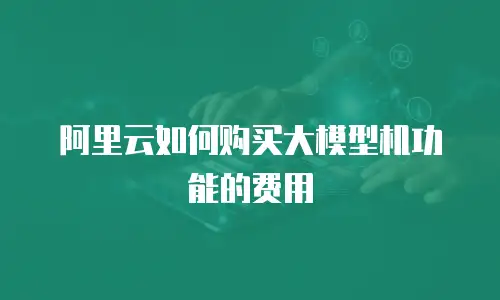 阿里云如何购买大模型机功能的费用