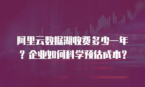 阿里云数据湖收费多少一年？企业如何科学预估成本？