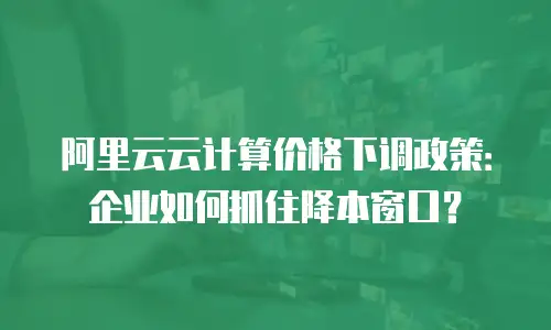 阿里云云计算价格下调政策：企业如何抓住降本窗口？