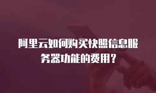 阿里云如何购买快照信息服务器功能的费用？