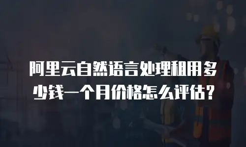 阿里云自然语言处理租用多少钱一个月价格怎么评估？