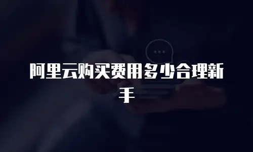 阿里云购买费用多少合理新手