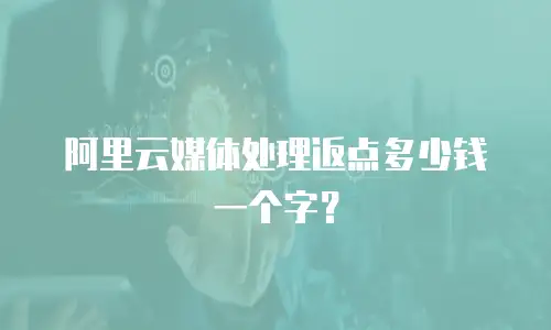 阿里云媒体处理返点多少钱一个字？