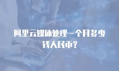 阿里云媒体处理一个月多少钱人民币？