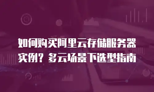 如何购买阿里云存储服务器实例？多云场景下选型指南