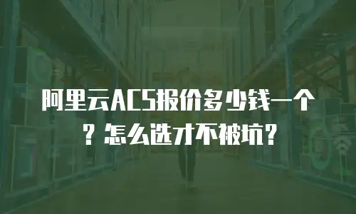 阿里云ACS报价多少钱一个？怎么选才不被坑？