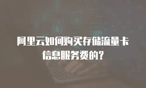 阿里云如何购买存储流量卡信息服务费的？