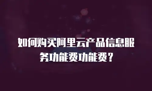 如何购买阿里云产品信息服务功能费功能费？