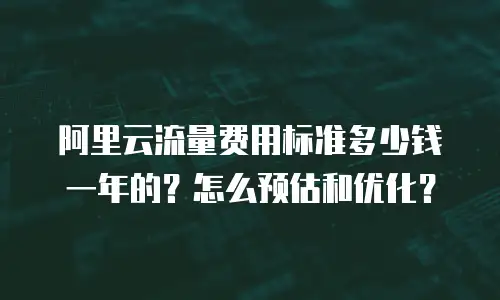 阿里云流量费用标准多少钱一年的？怎么预估和优化？