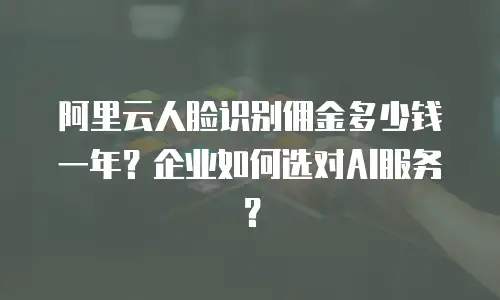 阿里云人脸识别佣金多少钱一年？企业如何选对AI服务？