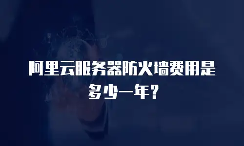 阿里云服务器防火墙费用是多少一年？