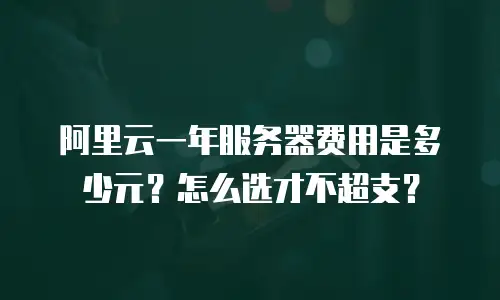 阿里云一年服务器费用是多少元？怎么选才不超支？