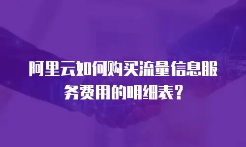 阿里云如何购买流量信息服务费用的明细表？
