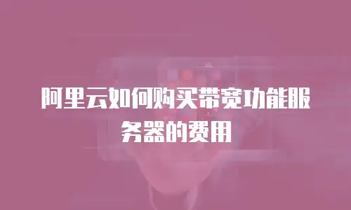 阿里云如何购买带宽功能服务器的费用