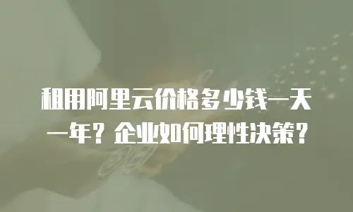 租用阿里云价格多少钱一天一年？企业如何理性决策？