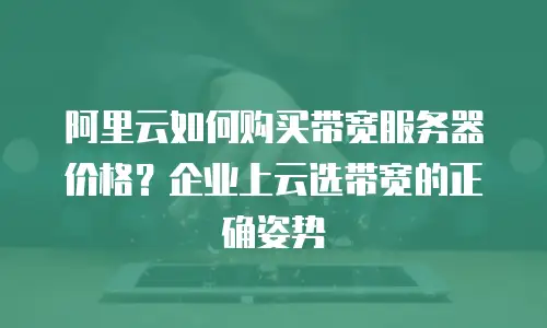 阿里云如何购买带宽服务器价格？企业上云选带宽的正确姿势