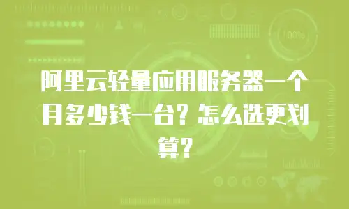 阿里云轻量应用服务器一个月多少钱一台？怎么选更划算？