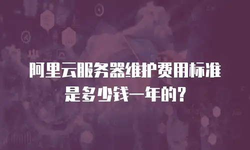 阿里云服务器维护费用标准是多少钱一年的？