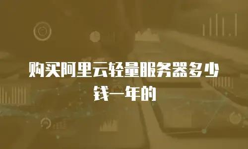 购买阿里云轻量服务器多少钱一年的