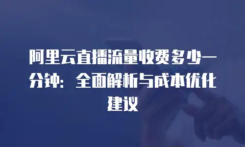 阿里云直播流量收费多少一分钟：全面解析与成本优化建议
